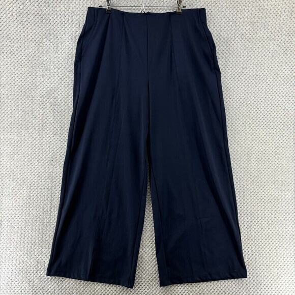 Old Navy Pants Women XLP Blue Power Soft Go -Dry Wide Leg High Rise Pockets - Picture 1 of 14